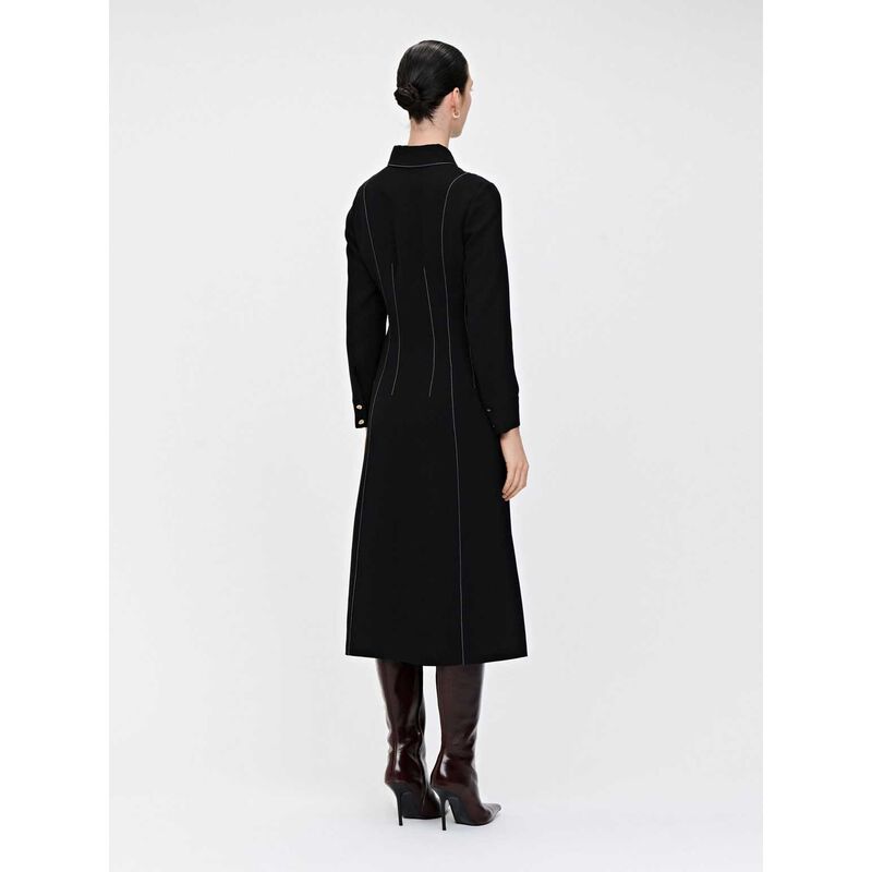 Veronika Maine Double Weave Topstitched Shirtdress image number 1
